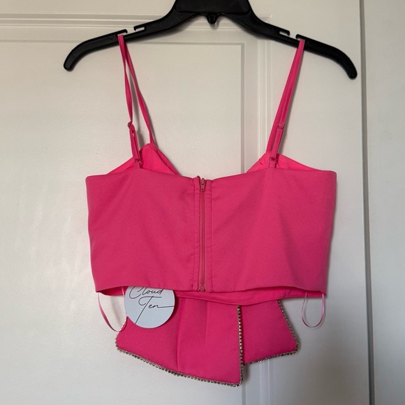 Hot Pink Bow Crop Top (NWT) - Picture 2 of 3